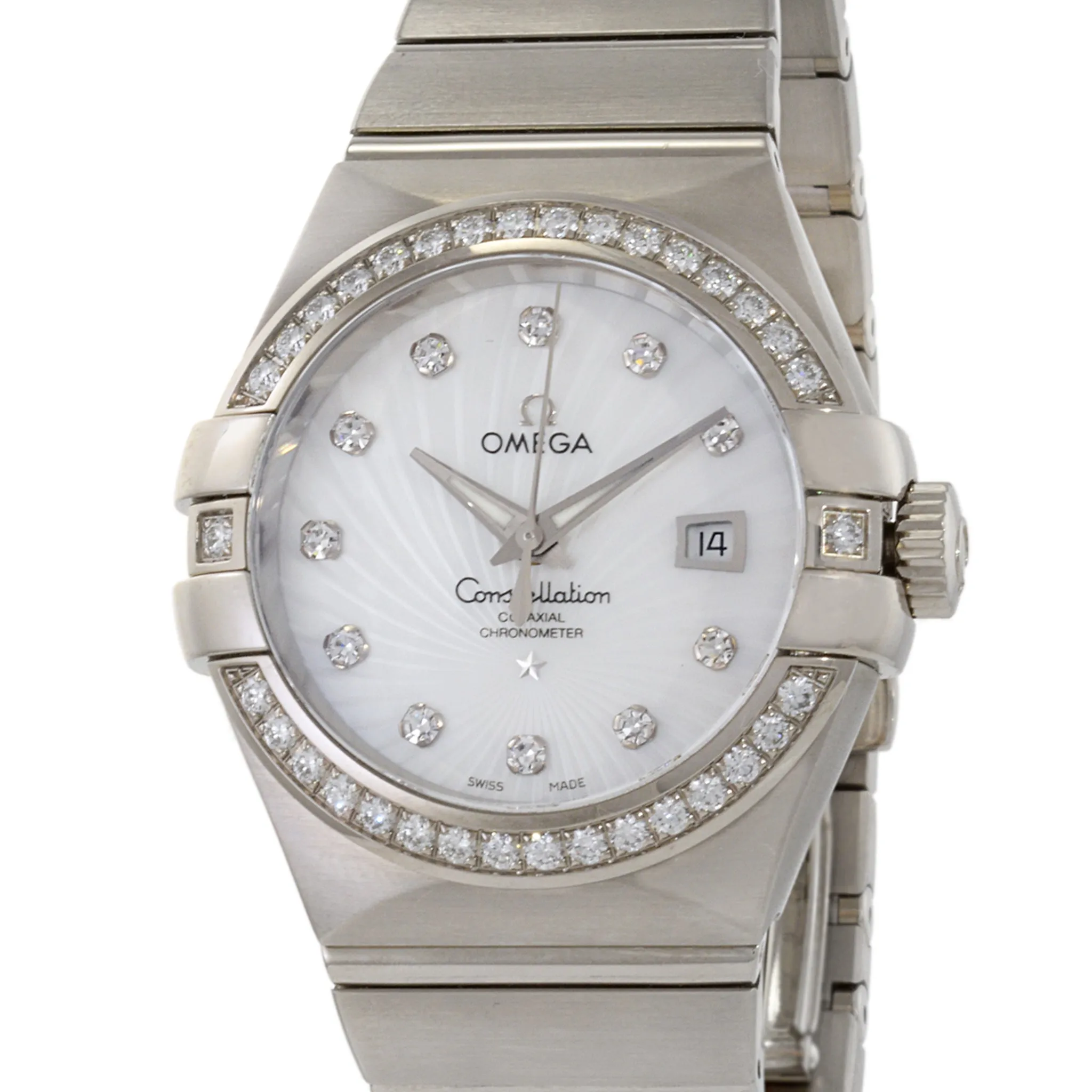 Omega Constellation Chronometer 18K White Gold with Diamonds