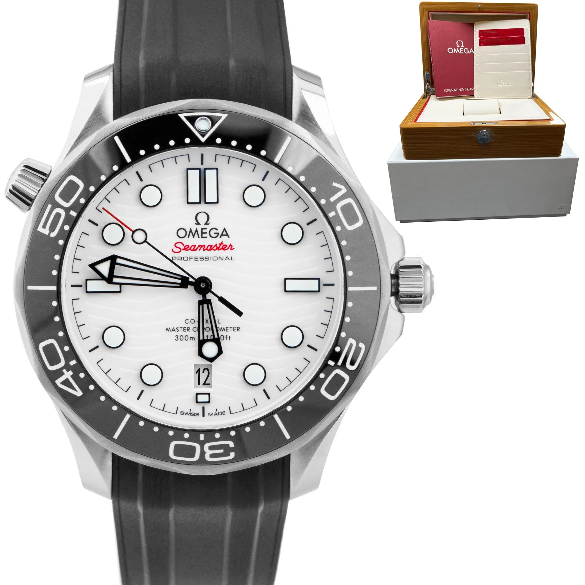 Omega Seamaster 300 Co-Axial 42mm Stainless White Watch 210.32.42.20.04.001 BOX