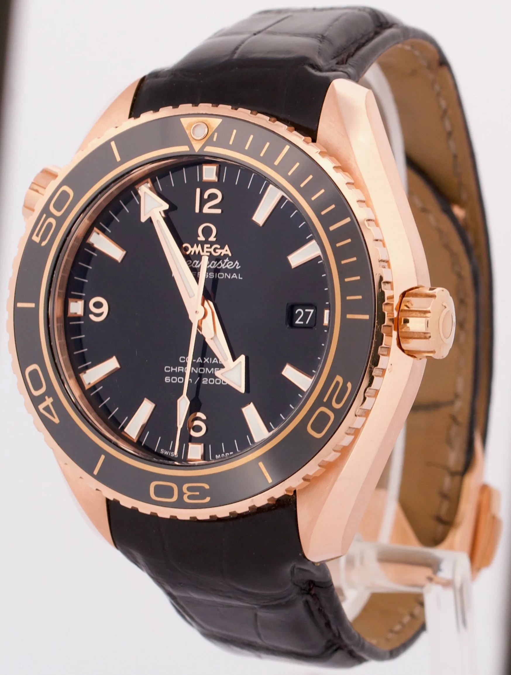 Omega Seamaster Planet Ocean 45.5mm BLACK 18K Gold 232.63.46.21.01.001 Watch BOX