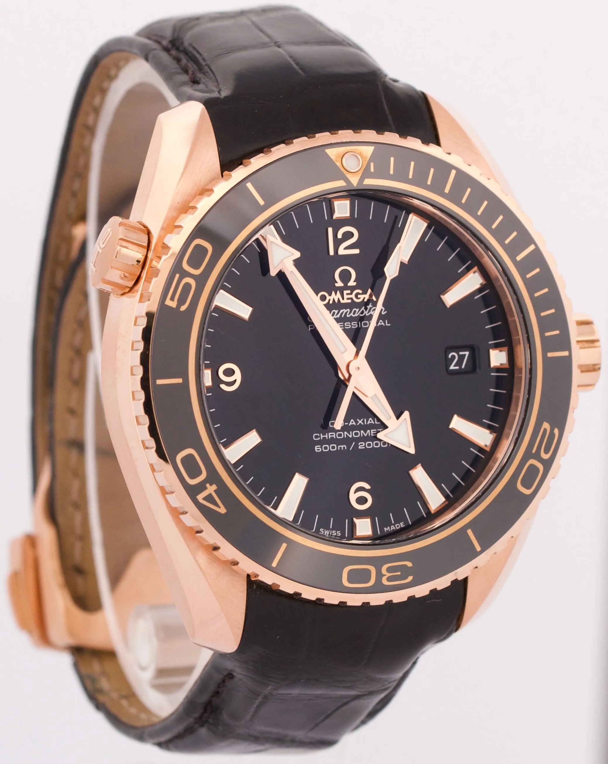 Omega Seamaster Planet Ocean 45.5mm BLACK 18K Gold 232.63.46.21.01.001 Watch BOX