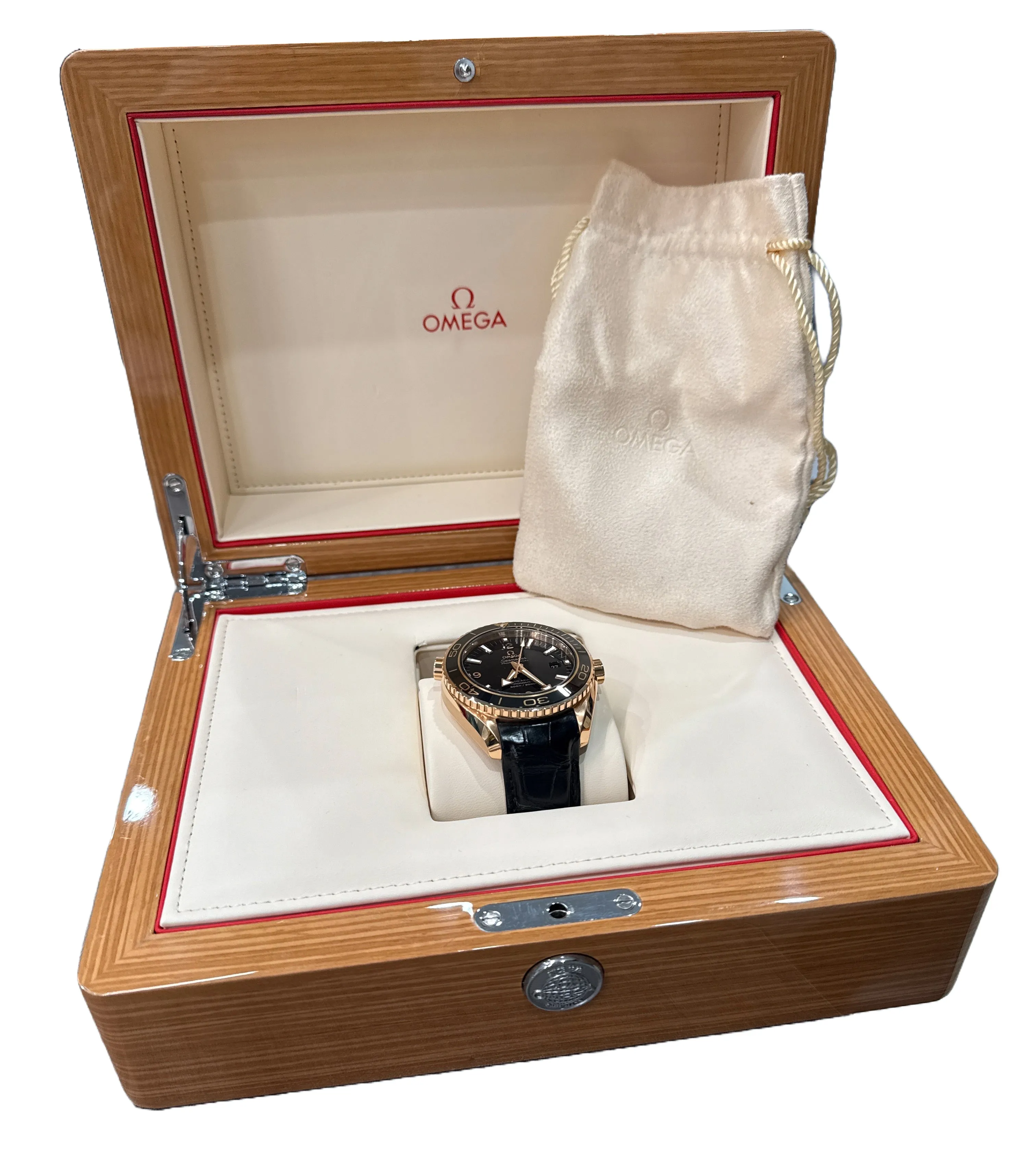 Omega Seamaster Planet Ocean 45.5mm BLACK 18K Gold 232.63.46.21.01.001 Watch BOX