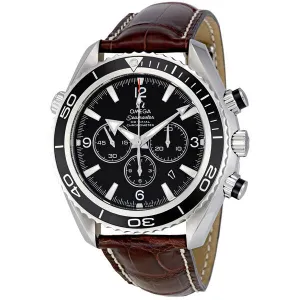 Omega SeaMaster Plant Ocean Black Dial Leather Strap Men's Watch 2910.50.37