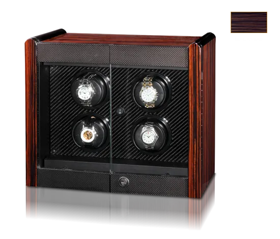 Orbita Avanti 4 Rotorwind Watch Winder (Macassar Wood/Carbon Fiber)