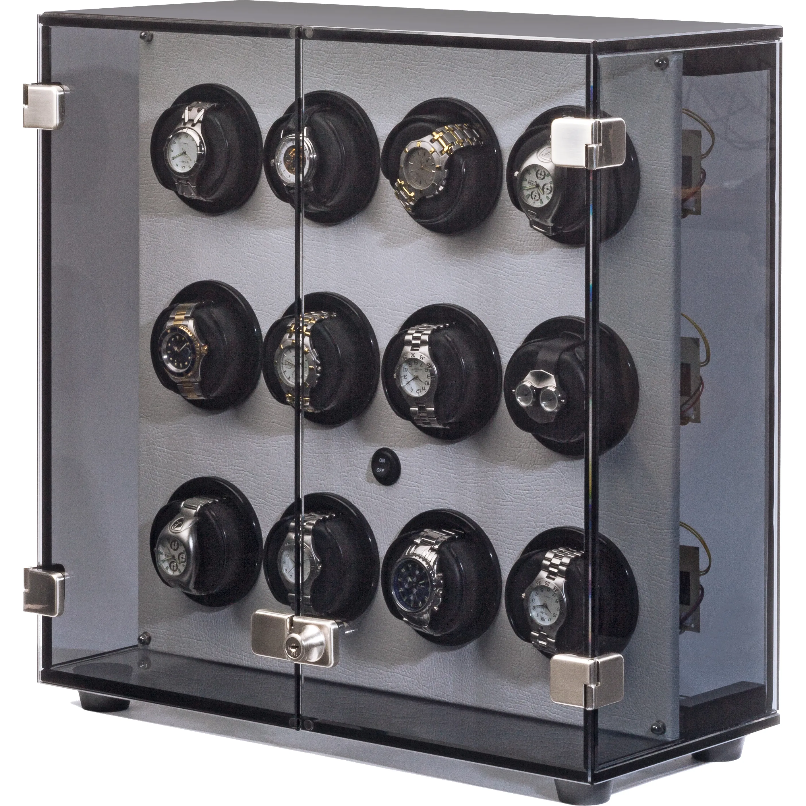 Orbita Milano 12-Unit Watch Winder In White Leatherette