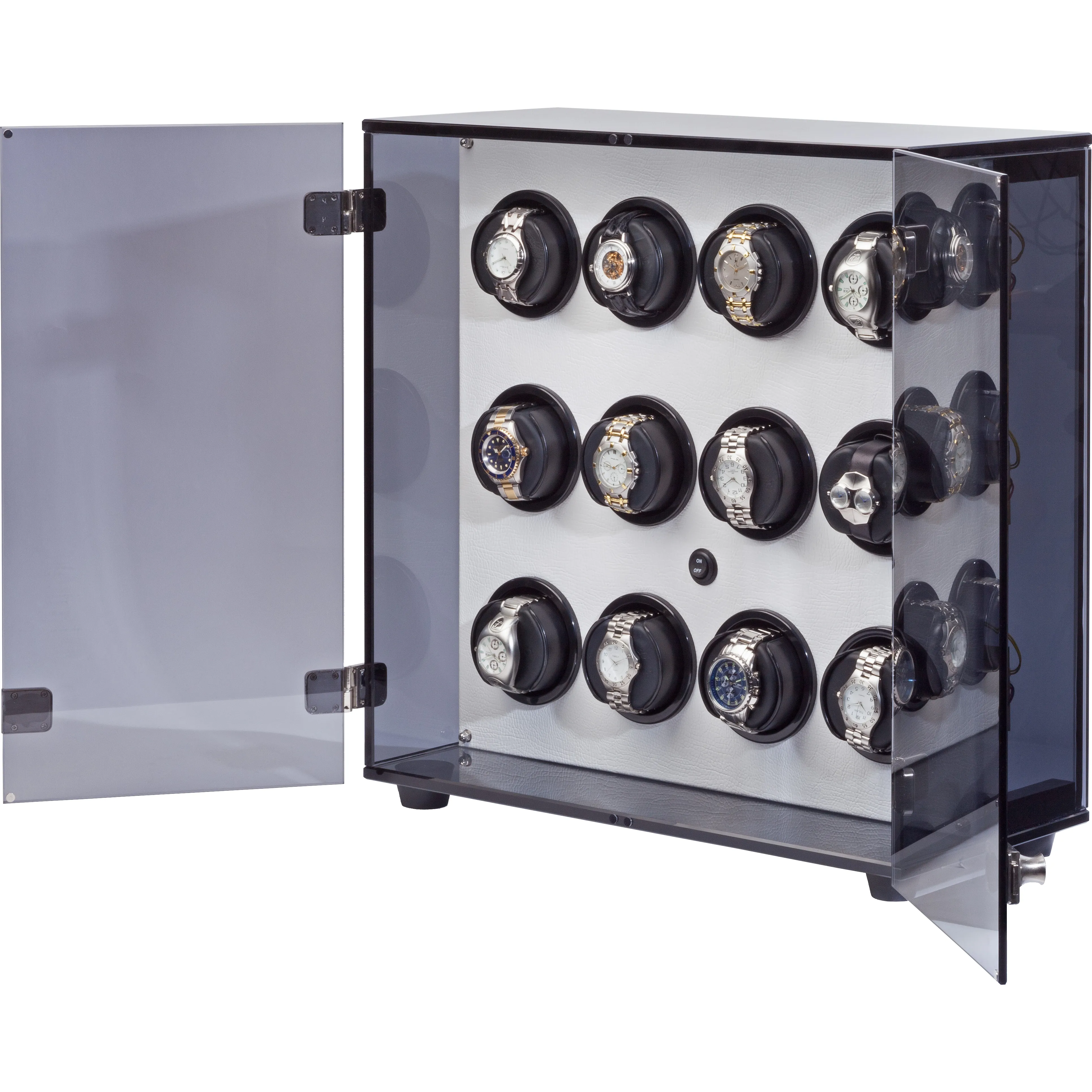 Orbita Milano 12-Unit Watch Winder In White Leatherette