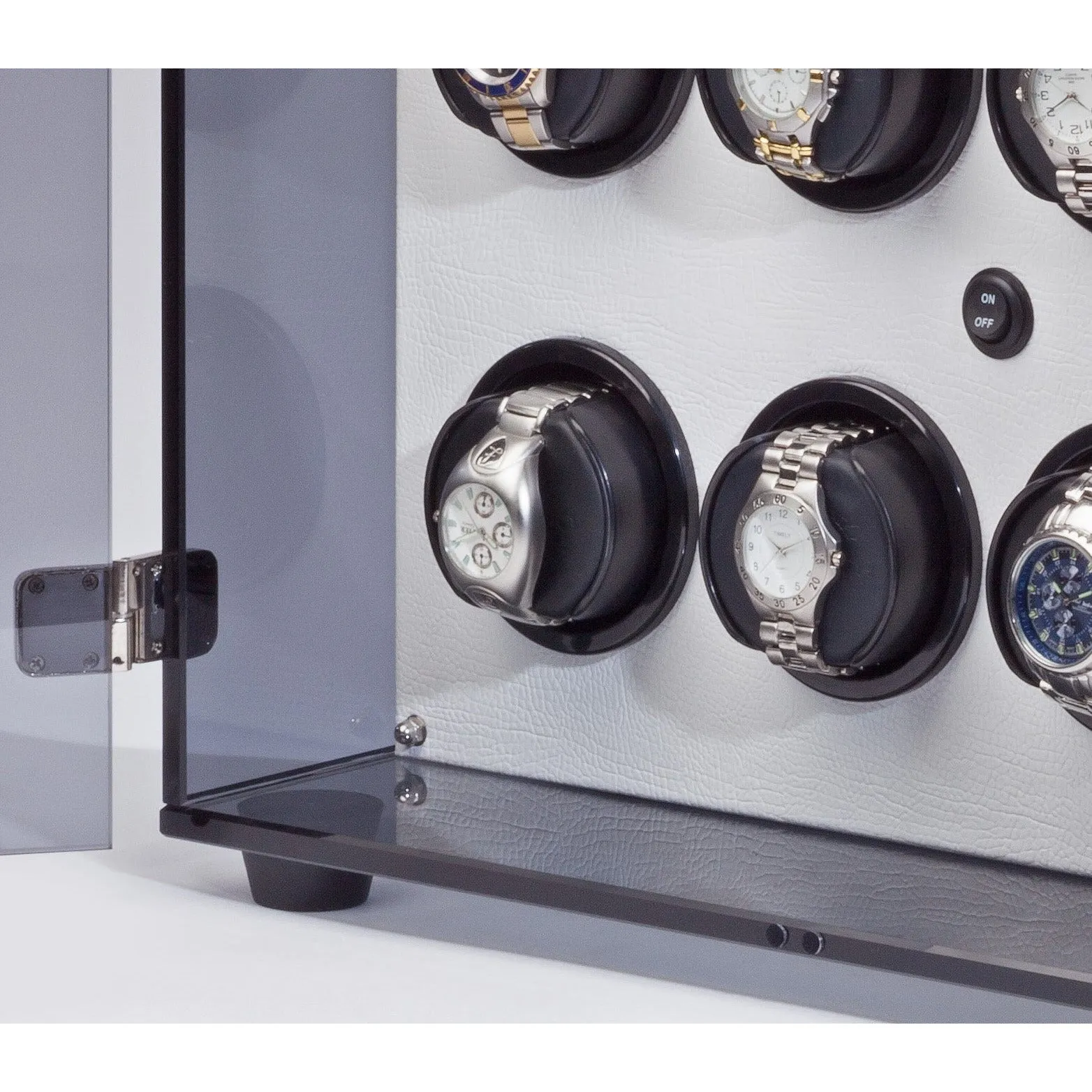 Orbita Milano 12-Unit Watch Winder In White Leatherette