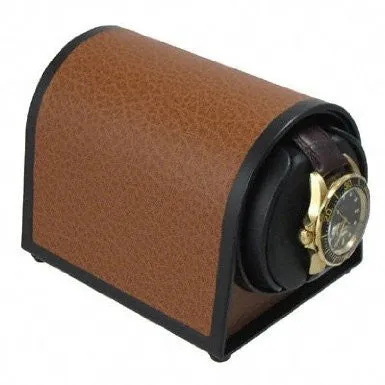 Orbita Sparta Mini Single-Unit Watch Winder in Brown Leatherette