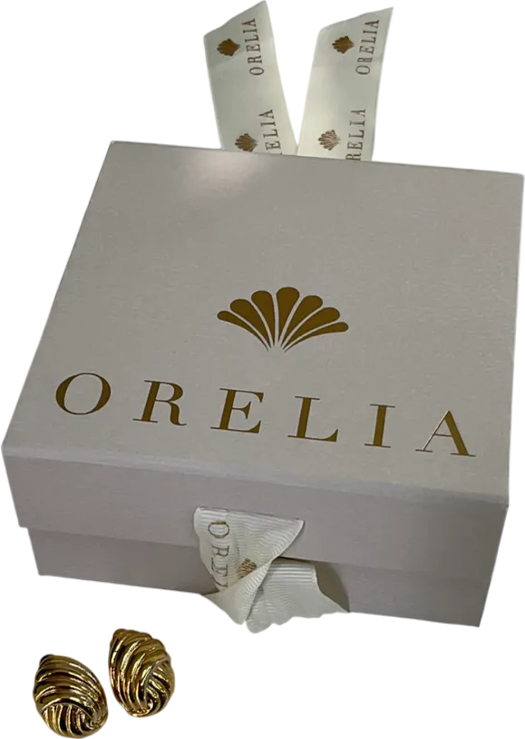 Orelia Metallic Statement Oval Woven Stud Earrings One Size