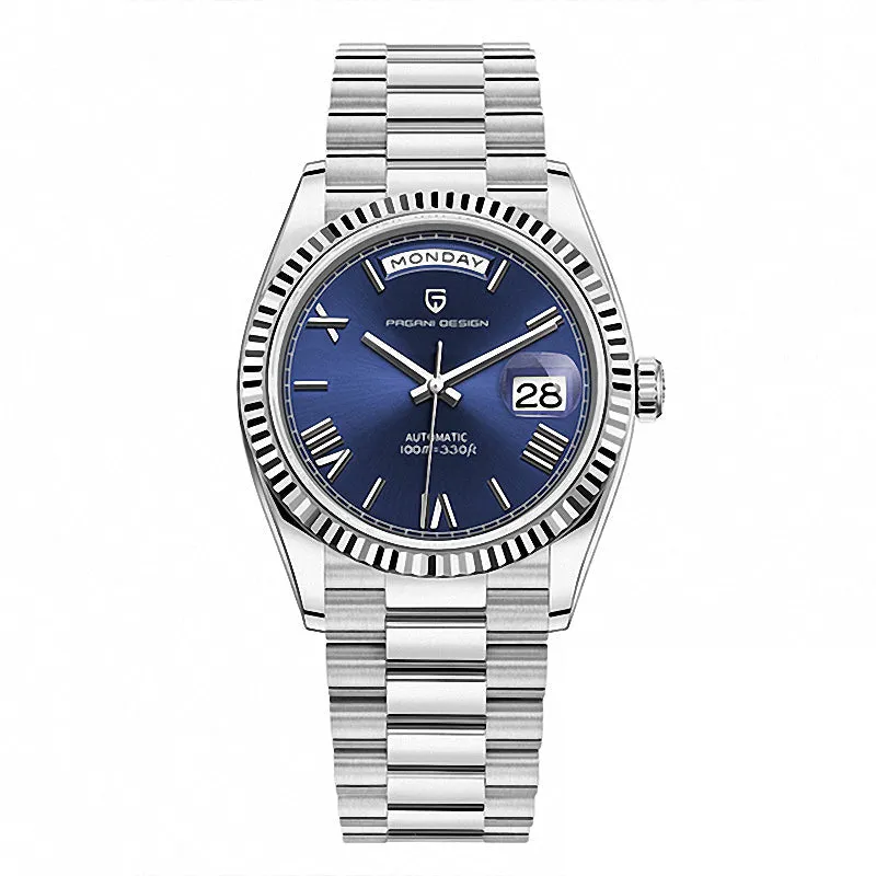 Pagani Design Silver Stainless Steel Blue Dial Automatic Watch for Gents - PD1752