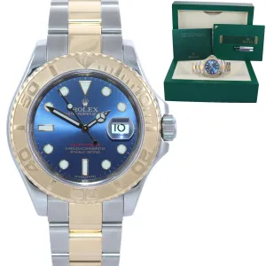 PAPERS 2008 Rolex Yacht-Master 16623 Blue Two Tone Steel Yellow Gold Watch Box