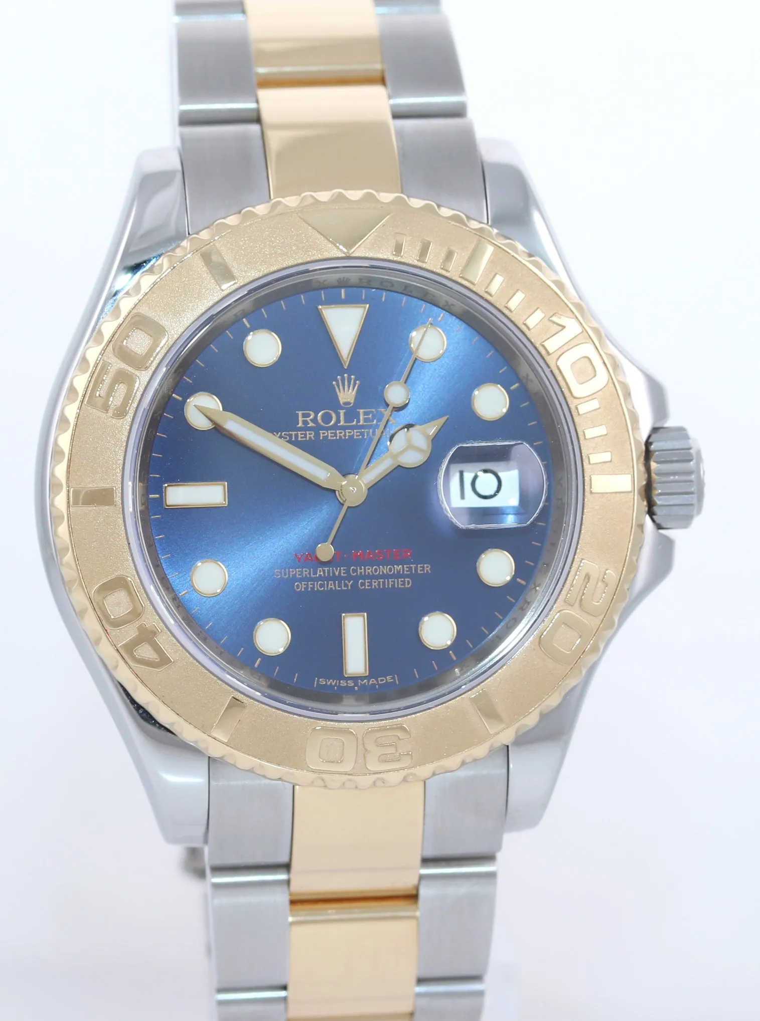 PAPERS 2008 Rolex Yacht-Master 16623 Blue Two Tone Steel Yellow Gold Watch Box