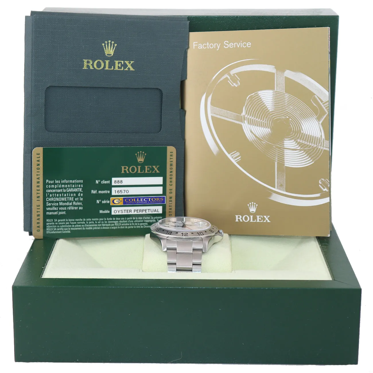 PAPERS 2009 ENGRAVED REHAUT Rolex Explorer II 16570 Polar 40mm Date 3186 Watch