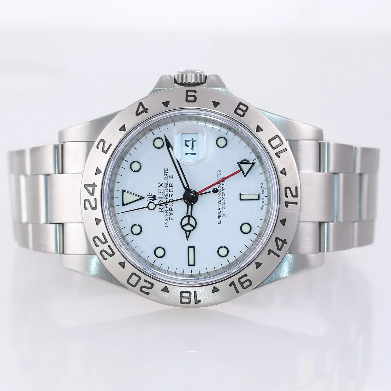 PAPERS 2009 ENGRAVED REHAUT Rolex Explorer II 16570 Polar 40mm Date 3186 Watch