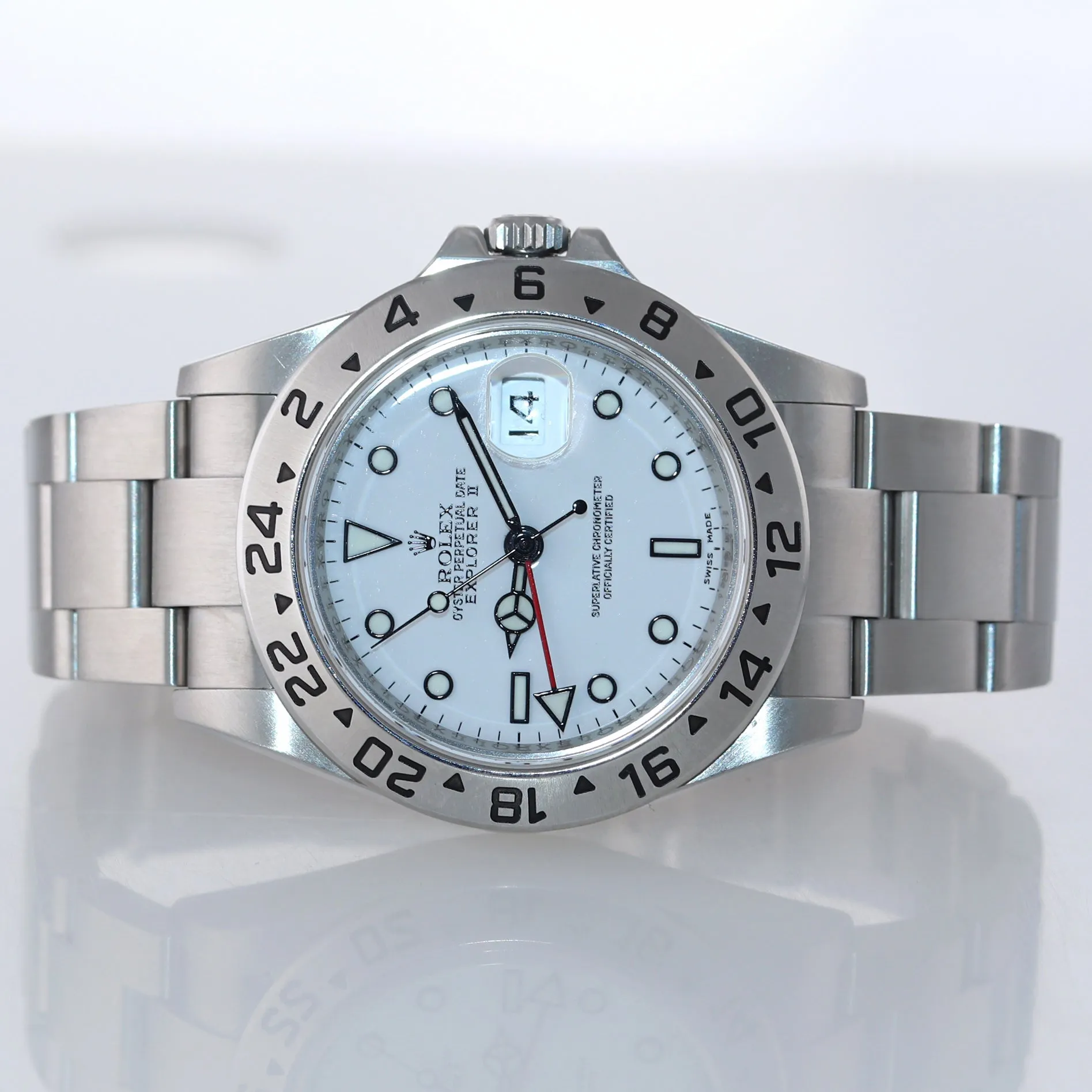PAPERS RANDOM SERIAL 2010 Rolex Explorer II 16570 Polar 40mm 3186 GMT Watch