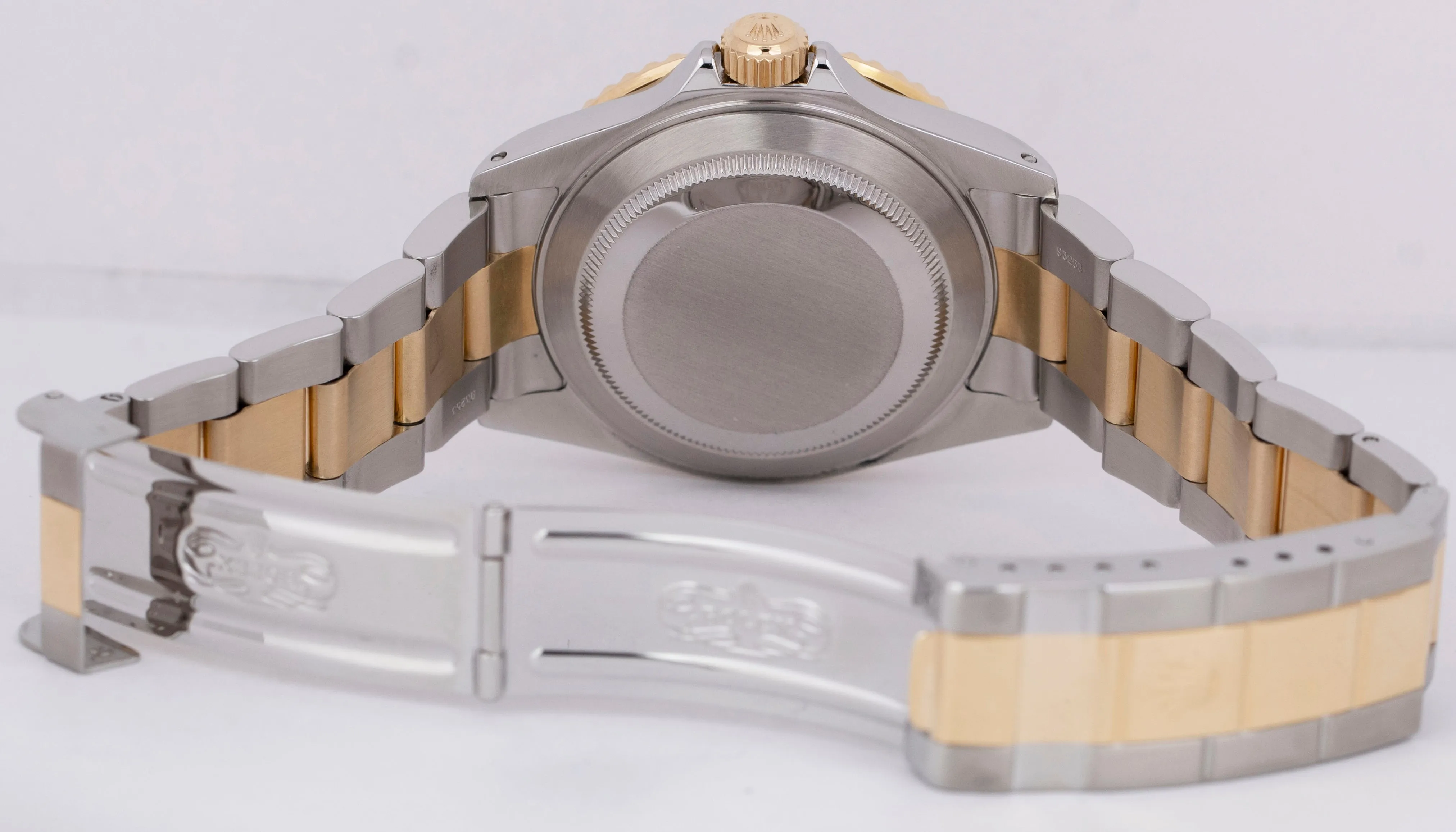 PAPERS Rolex Submariner Two-Tone 18K Gold Buckle Black 40mm 16613 Watch B P