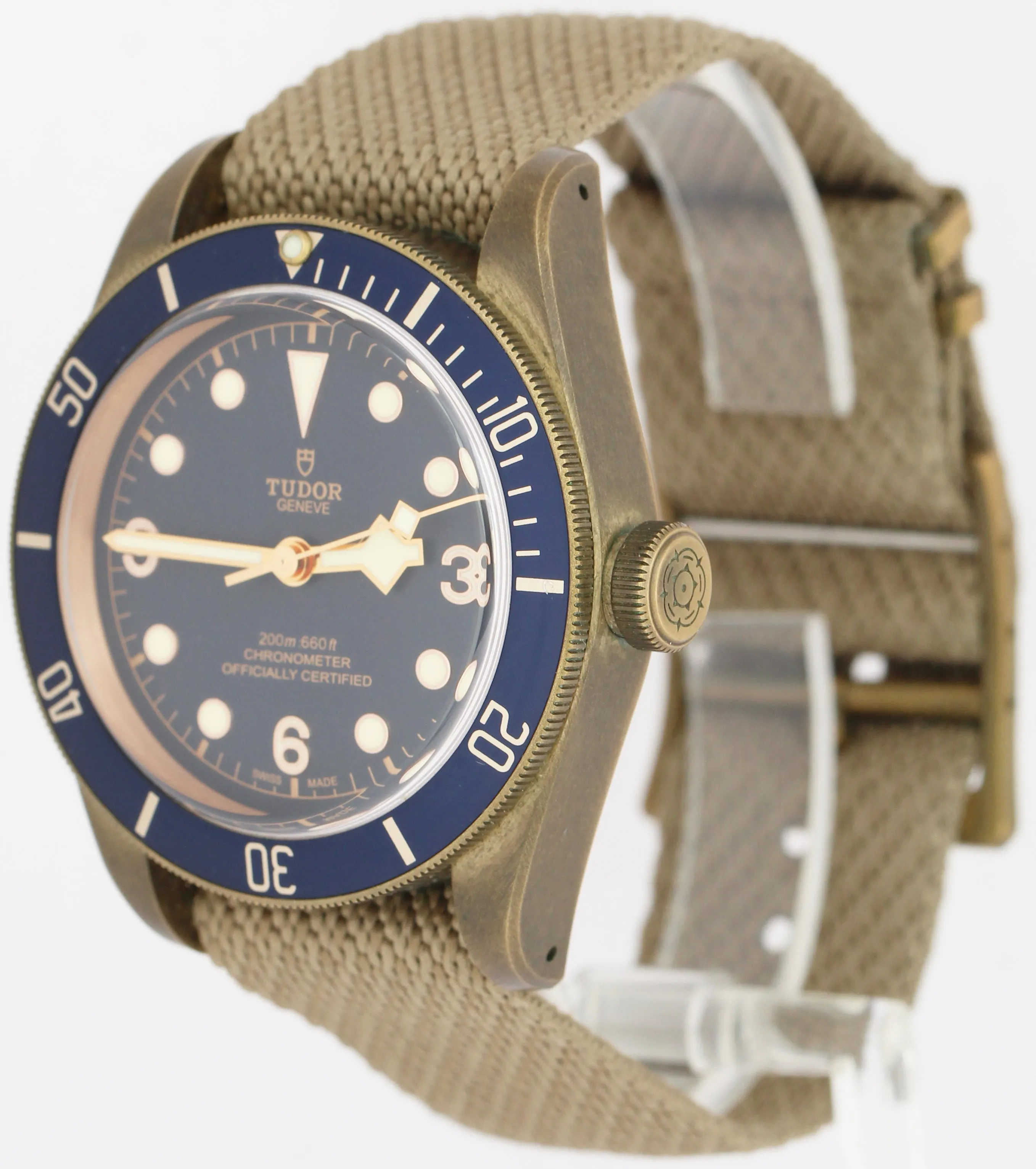 PAPERS Tudor Black Bay Heritage Bronze Bucherer Blue Dive 43mm Watch 79250BB BOX