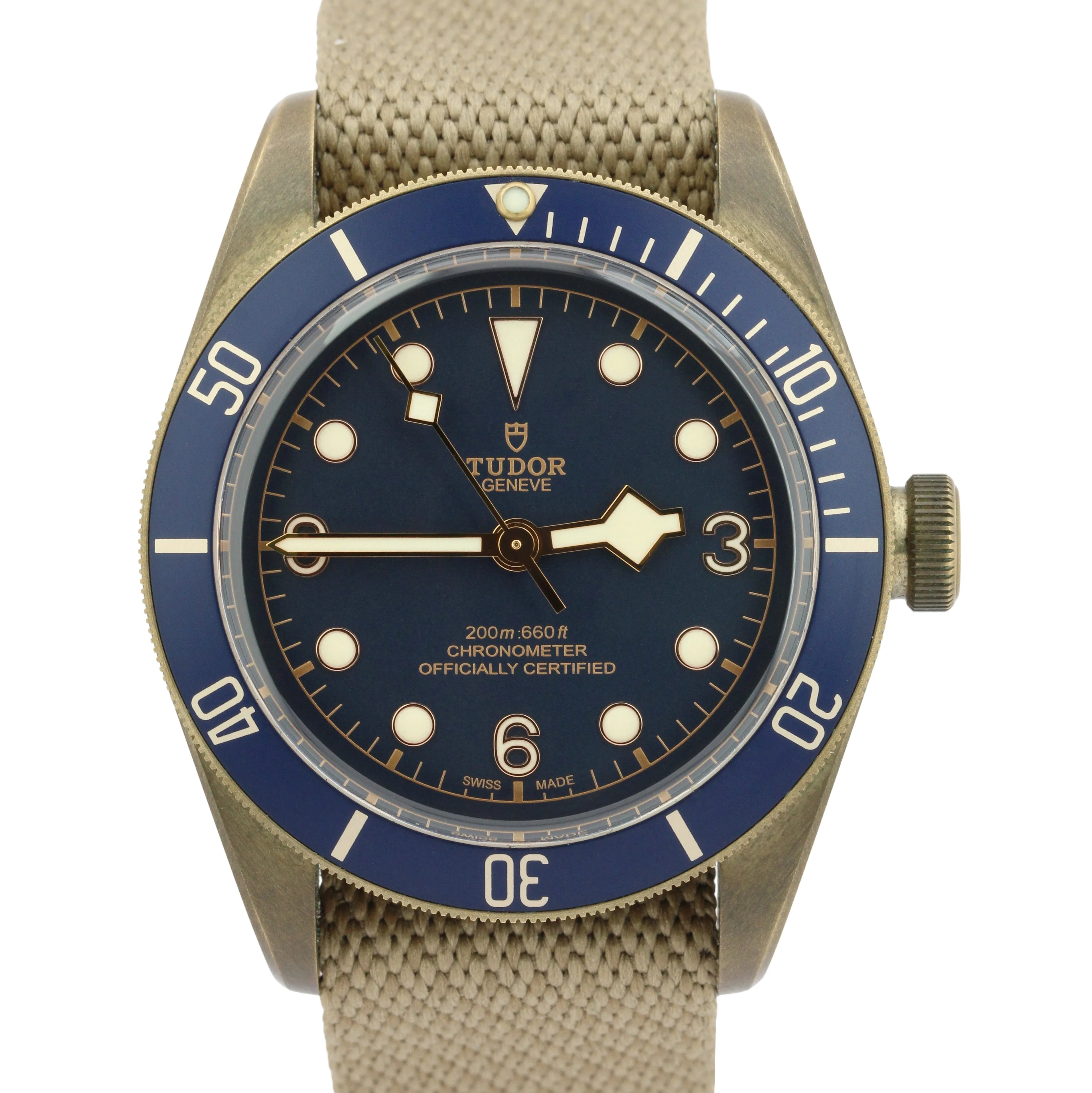 PAPERS Tudor Black Bay Heritage Bronze Bucherer Blue Dive 43mm Watch 79250BB BOX