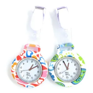 Patterned Silicone Clip Watch- Hearts only