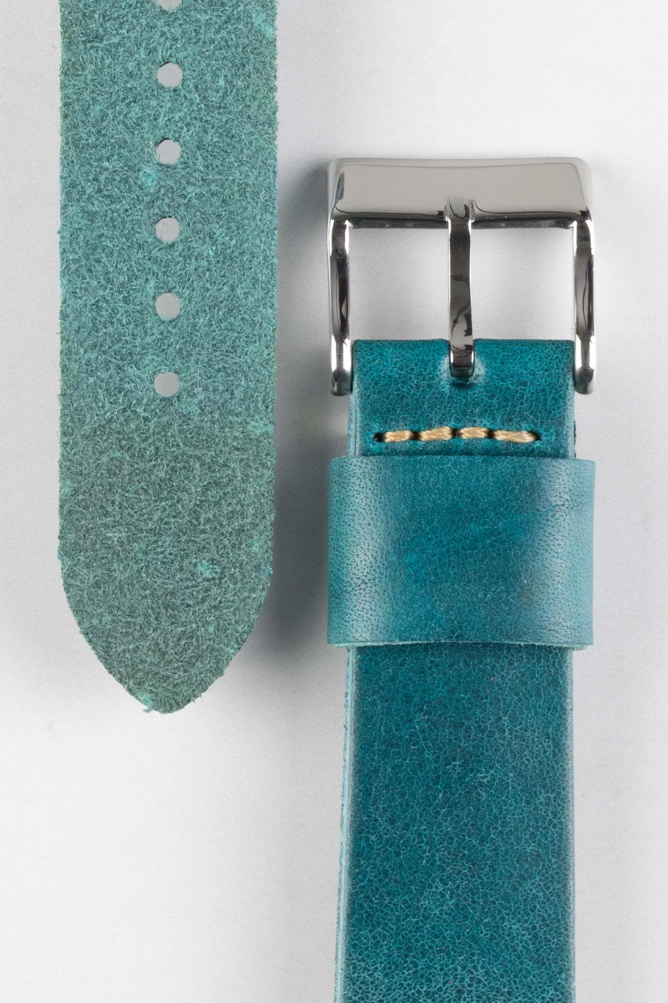 Pebro ARTISAN Leather Watch Strap in TURQUOISE