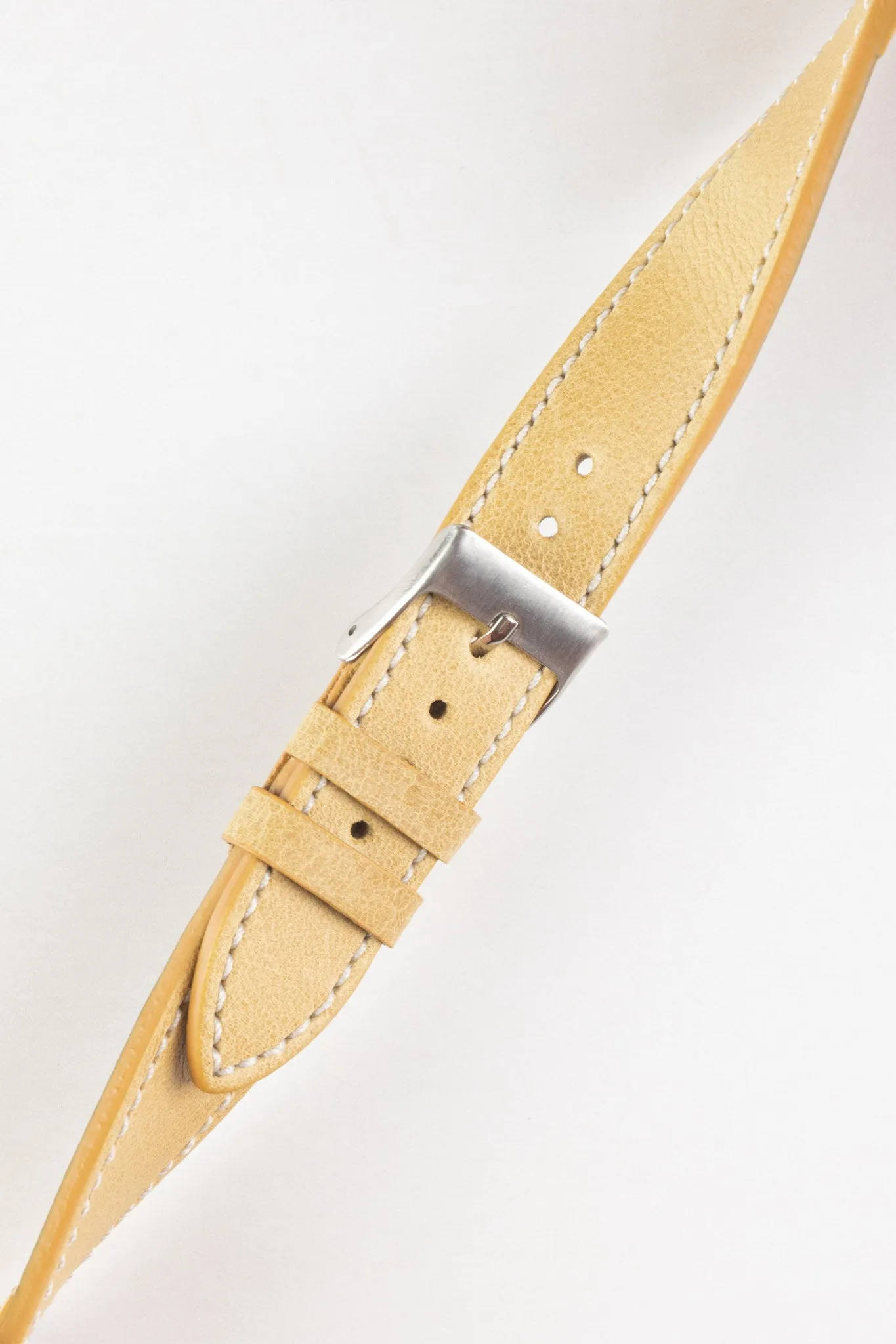 Pebro VINTAGE Leather Watch Strap in MUSTARD