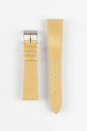 Pebro VINTAGE Leather Watch Strap in MUSTARD
