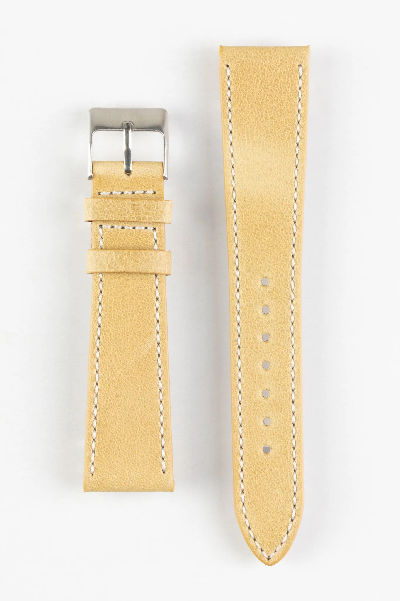 Pebro VINTAGE Leather Watch Strap in MUSTARD