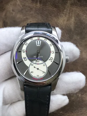 Perrelet Classic Jumping Hour A1037 Silver Dial Automatic  Men's Watch