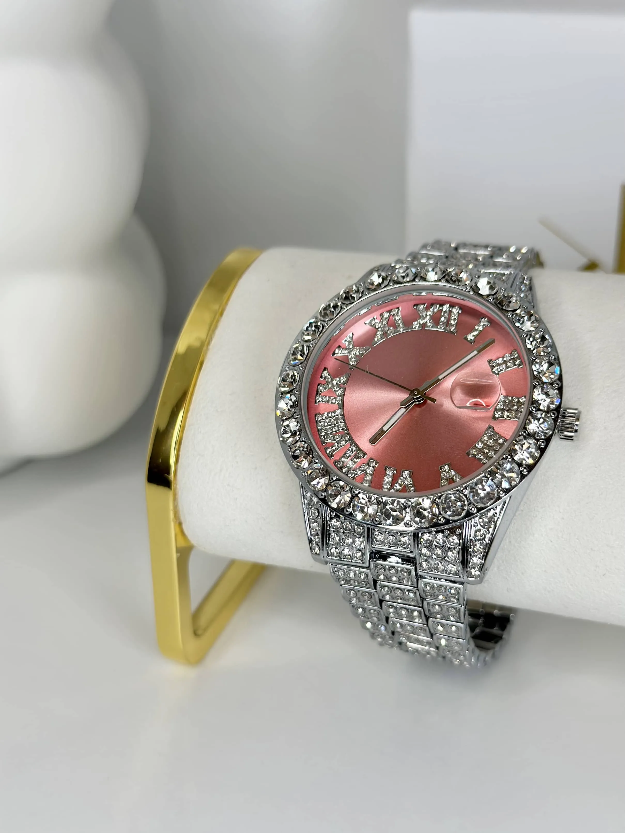 PERSIAN PINK | SILVER BAND WATCH