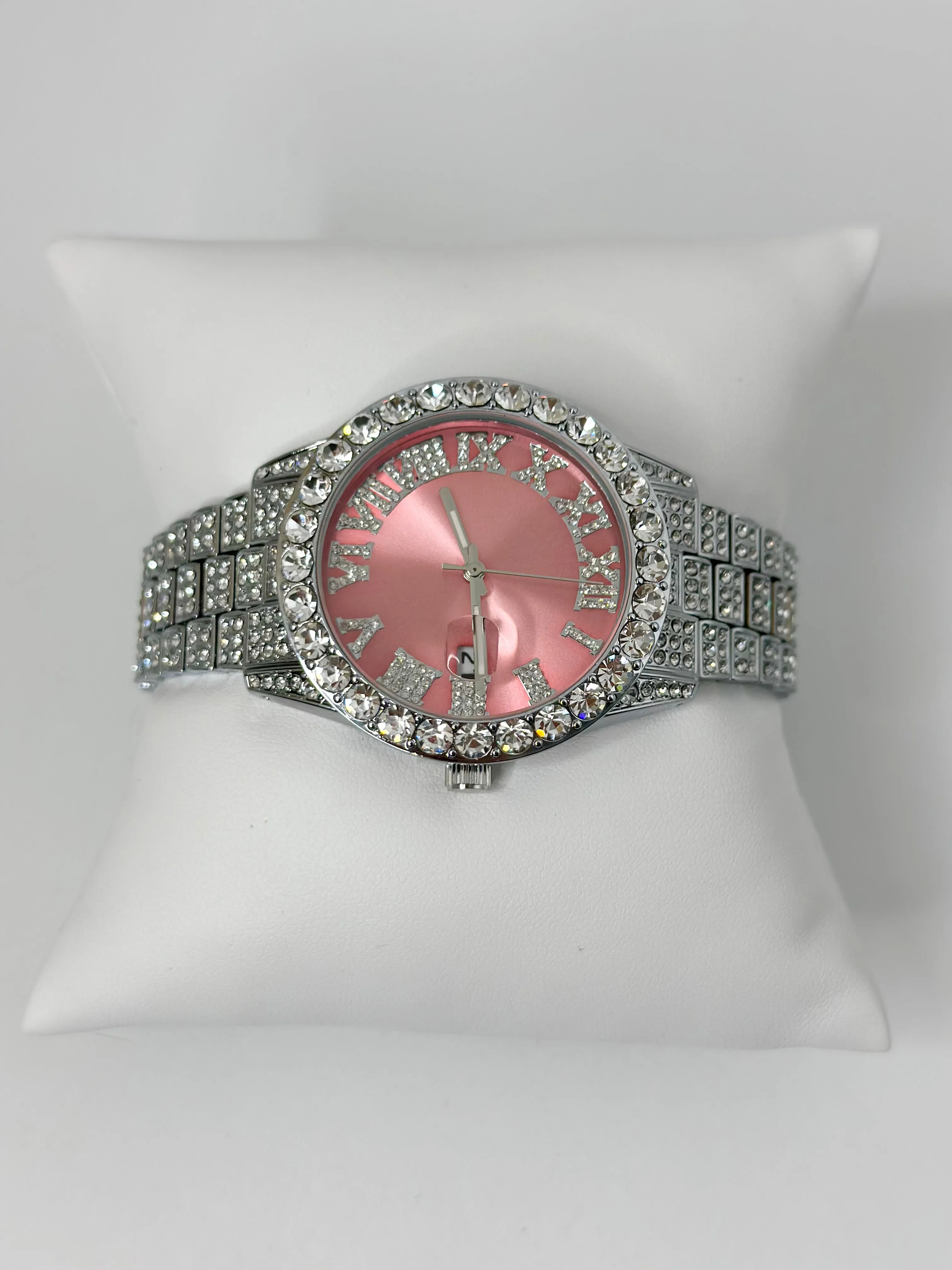 PERSIAN PINK | SILVER BAND WATCH