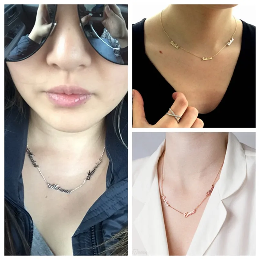 Personalized 3 Name Necklace
