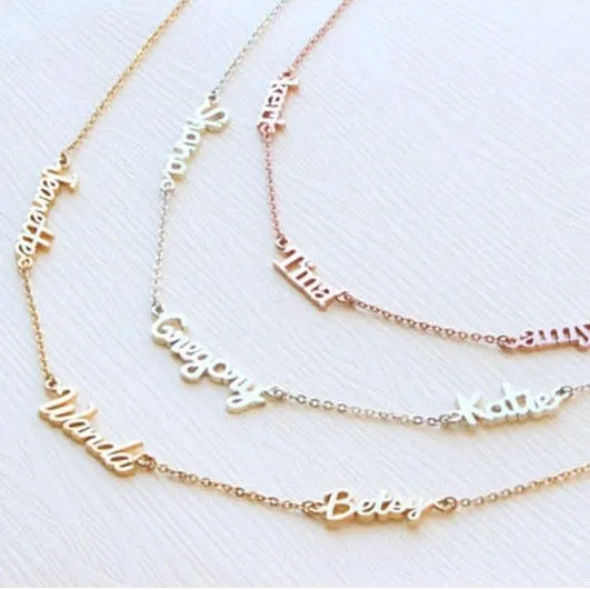 Personalized 3 Name Necklace