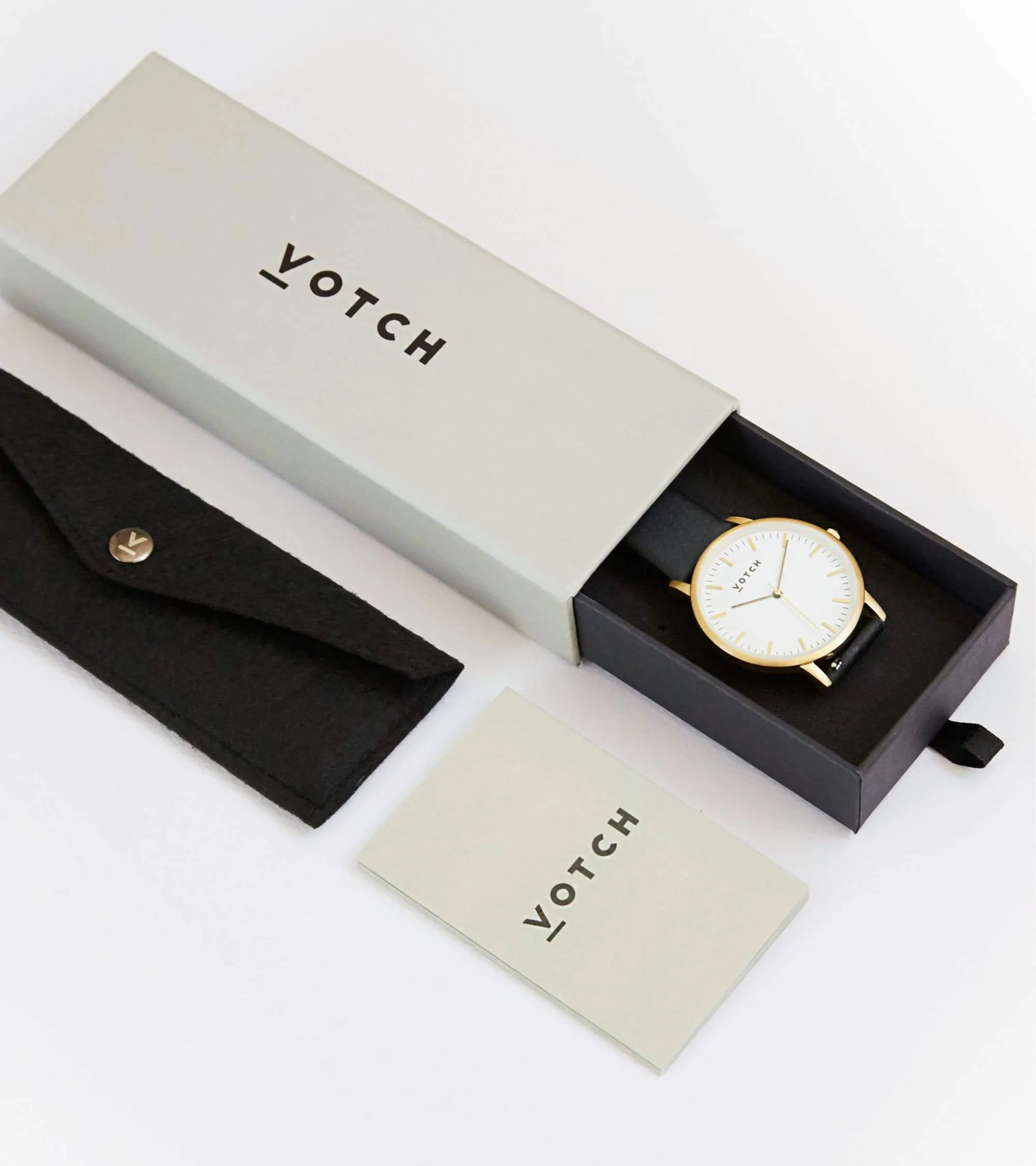 Petite Watch with Gold & Black Dial | Juniper Vegan Leather Strap