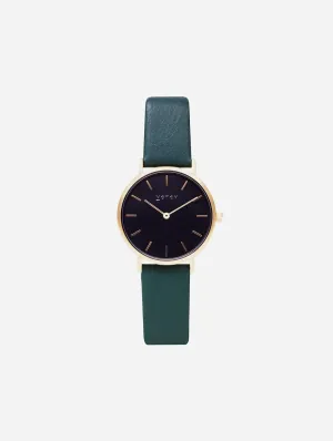 Petite Watch with Gold & Black Dial | Juniper Vegan Leather Strap