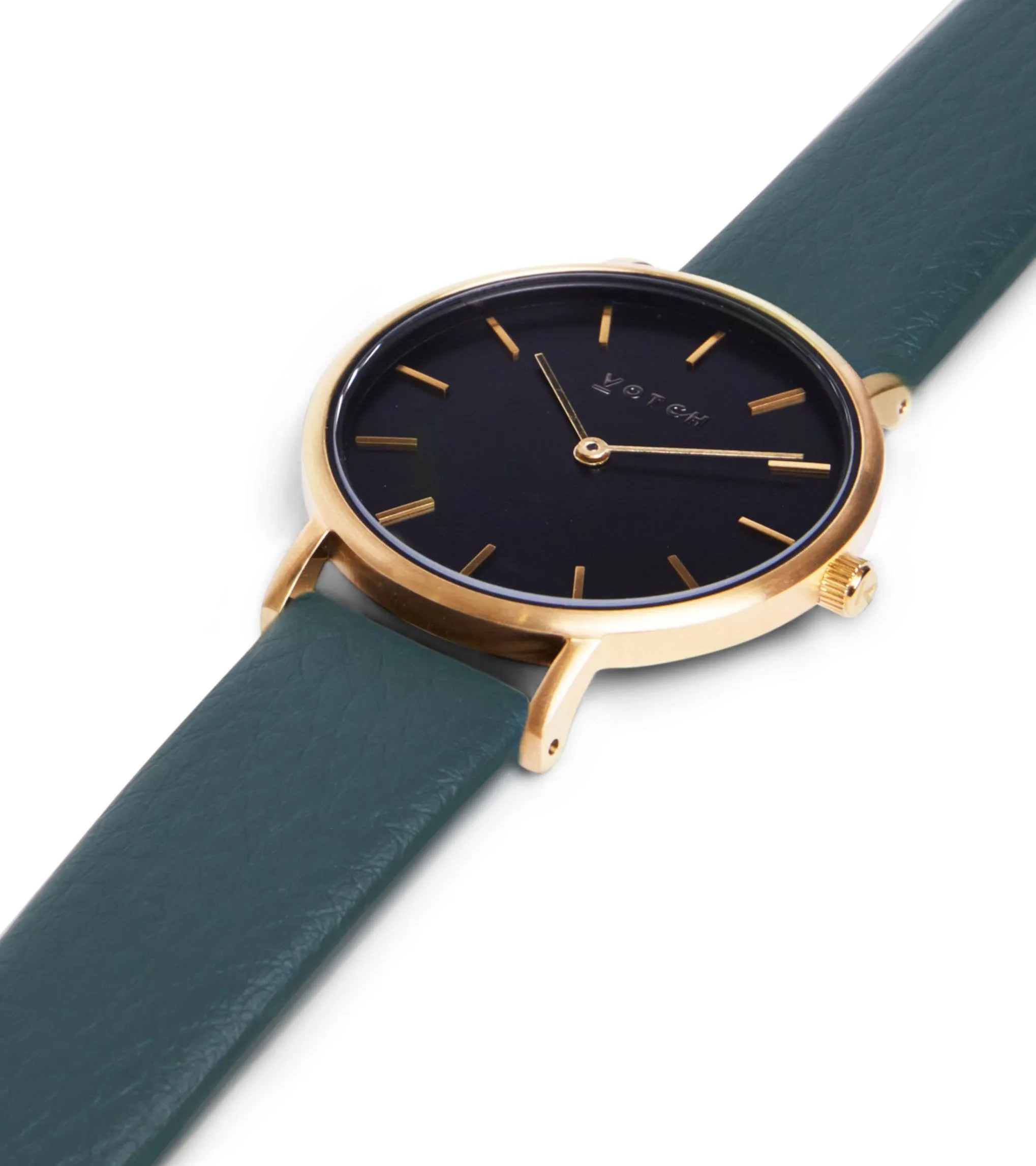 Petite Watch with Gold & Black Dial | Juniper Vegan Leather Strap