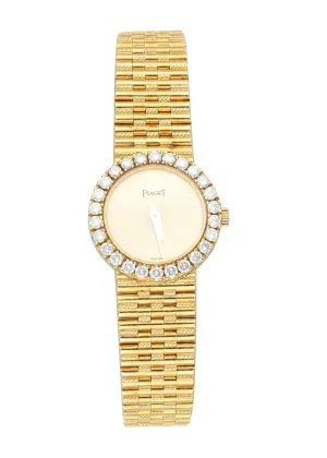 Piaget 8296 G 2 Yellow Gold Diamond Bezel Ladies Watch