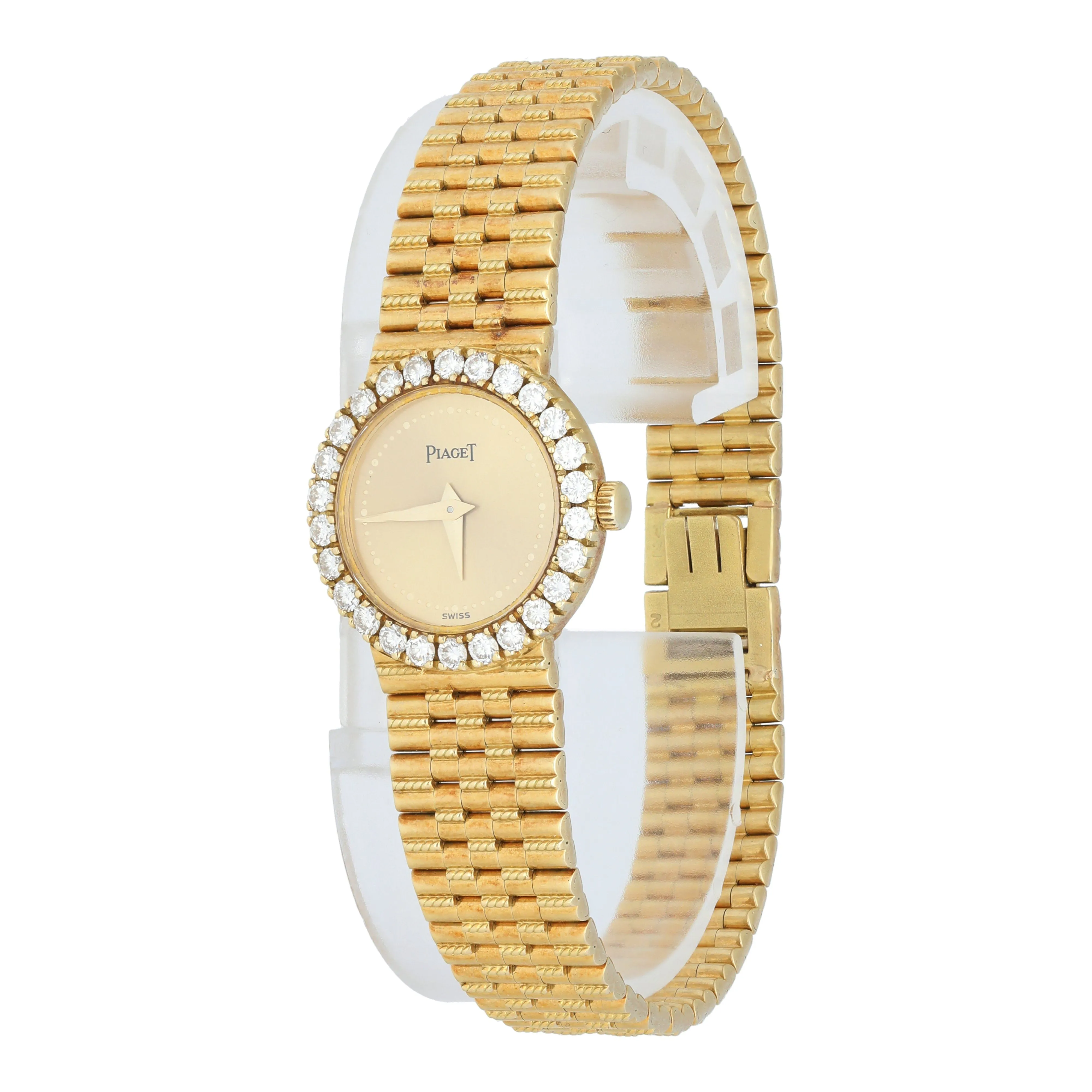Piaget 8296 G 2 Yellow Gold Diamond Bezel Ladies Watch