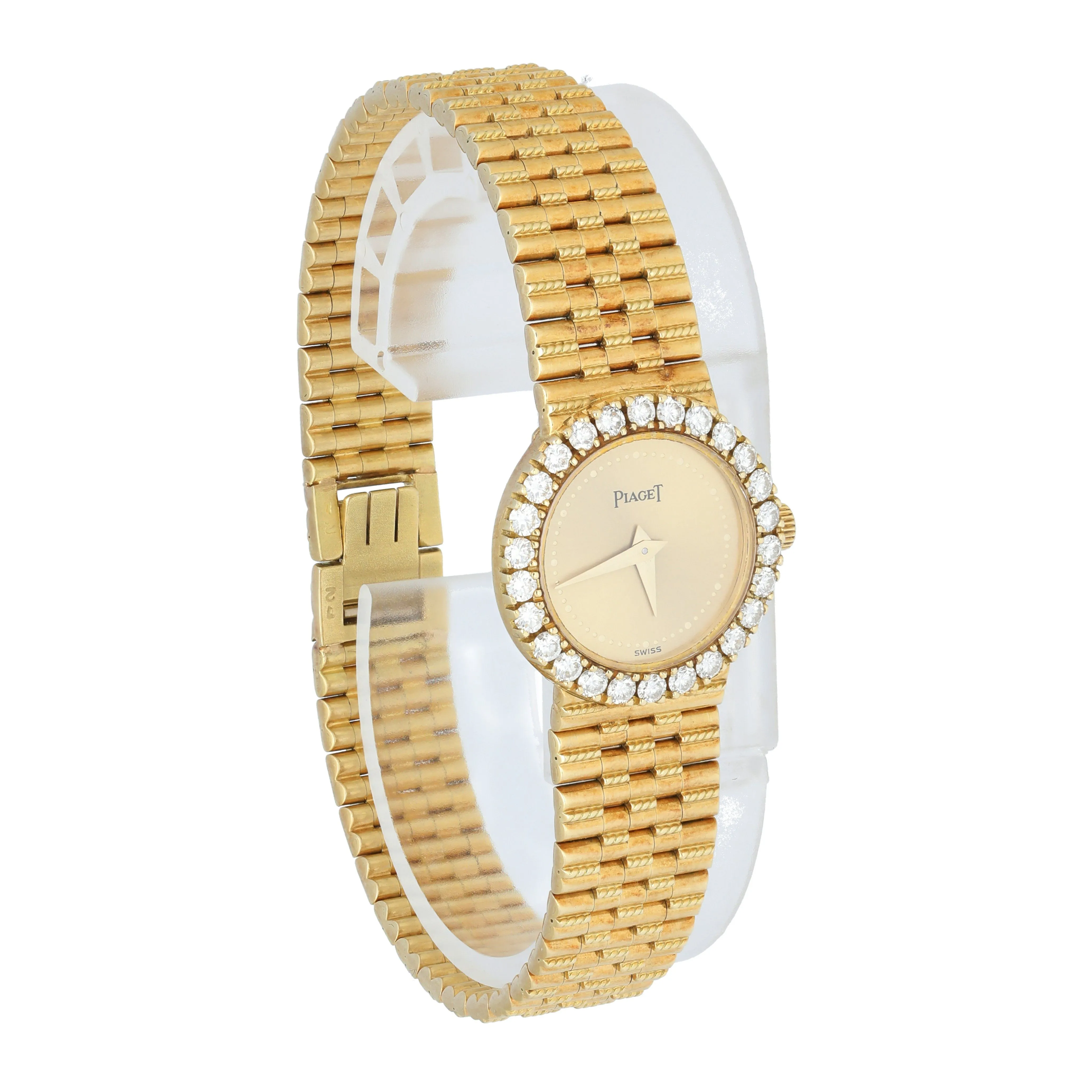 Piaget 8296 G 2 Yellow Gold Diamond Bezel Ladies Watch