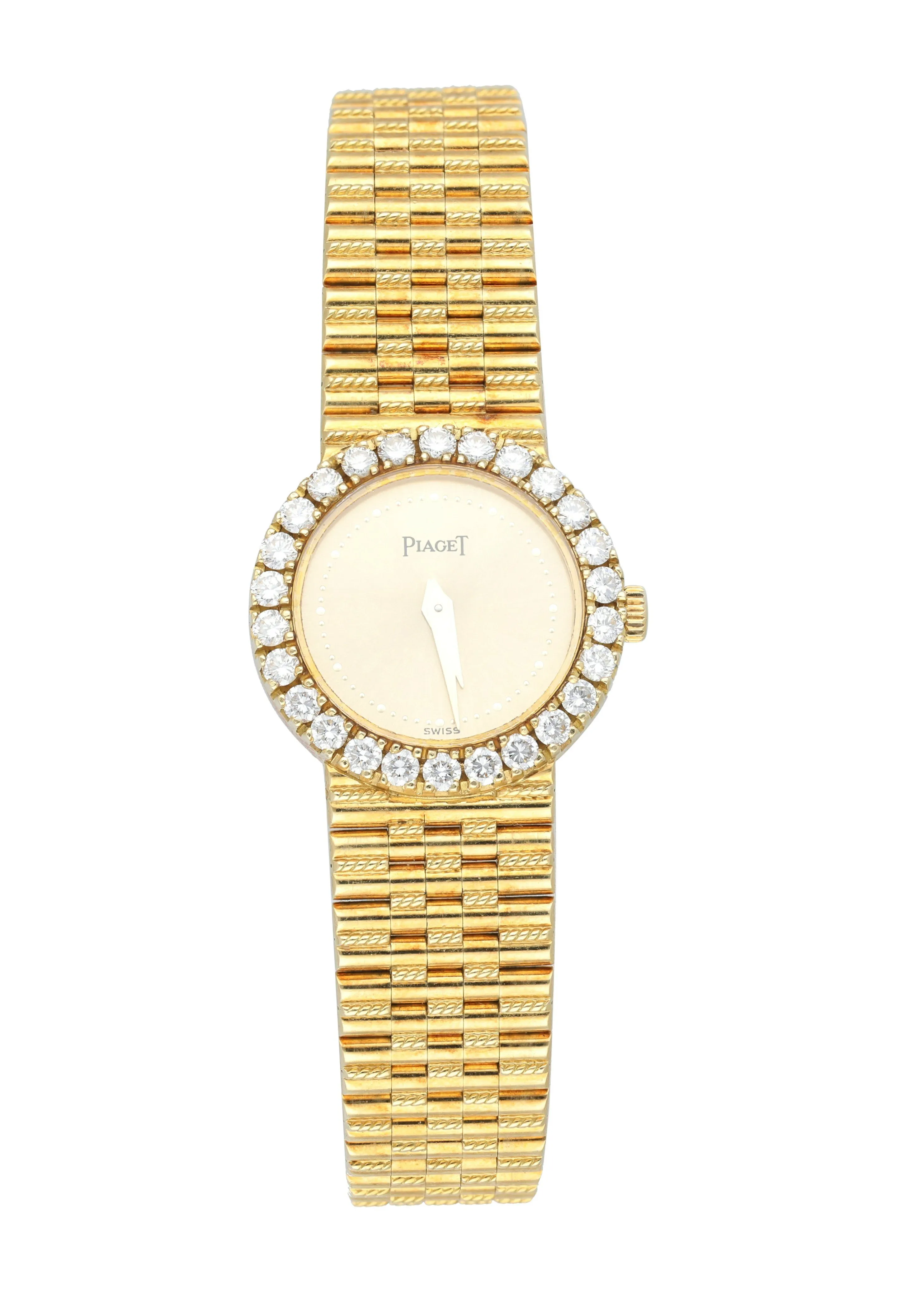 Piaget 8296 G 2 Yellow Gold Diamond Bezel Ladies Watch