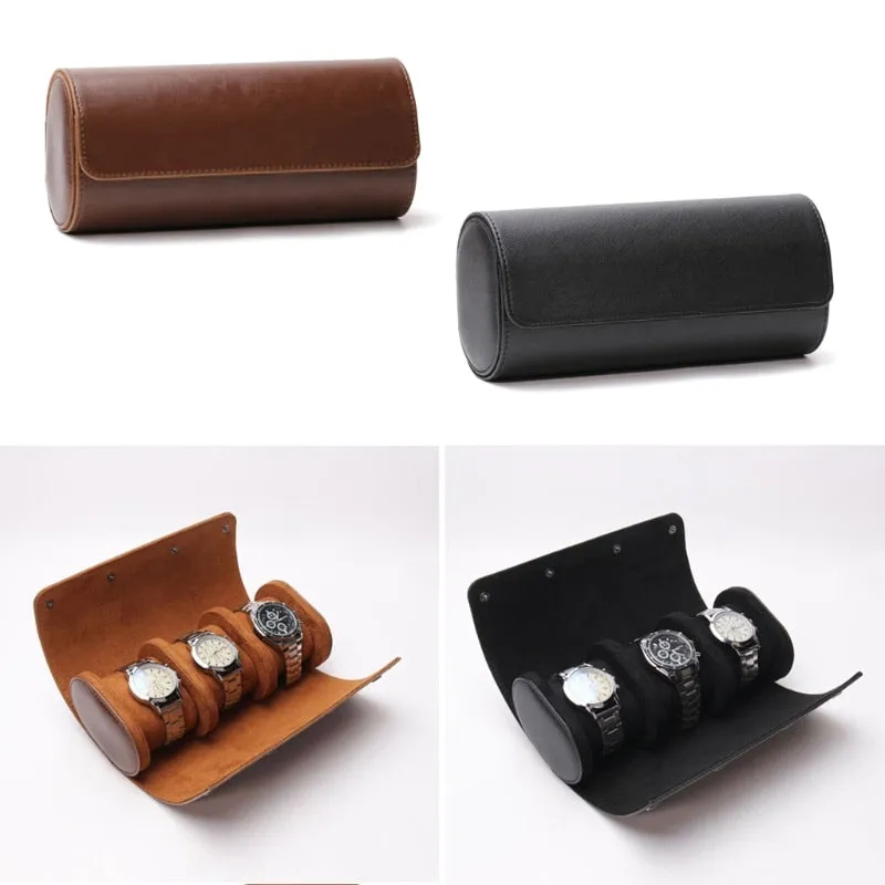 Portable Travel Leather Watch Storage Box
