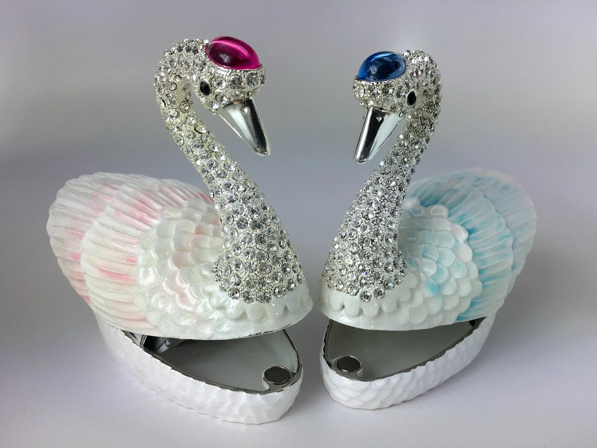 Promise of Love Jewelry Storage Boxes with a Loving Pair of Swans
