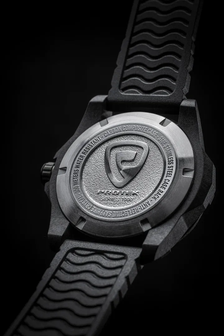 Protek 1000 Series, Blackout Style Military Dive Watch, Tritium Illumination, Model 1001