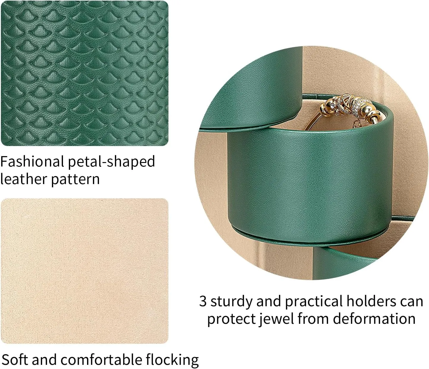 PU leather Travel Jewelry Box for Wedding Gifts - Green