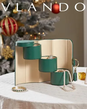 PU leather Travel Jewelry Box for Wedding Gifts - Green