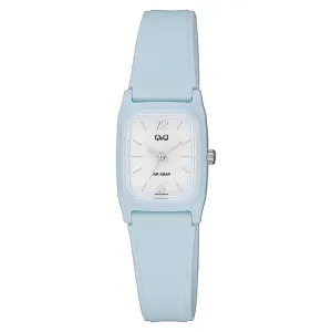 Q&Q Blue Silicone Strap White Dial Quartz Watch for Kids - V33A006VY