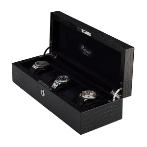 Rapport - Brompton 5 Watch Box in Black Croco | L262