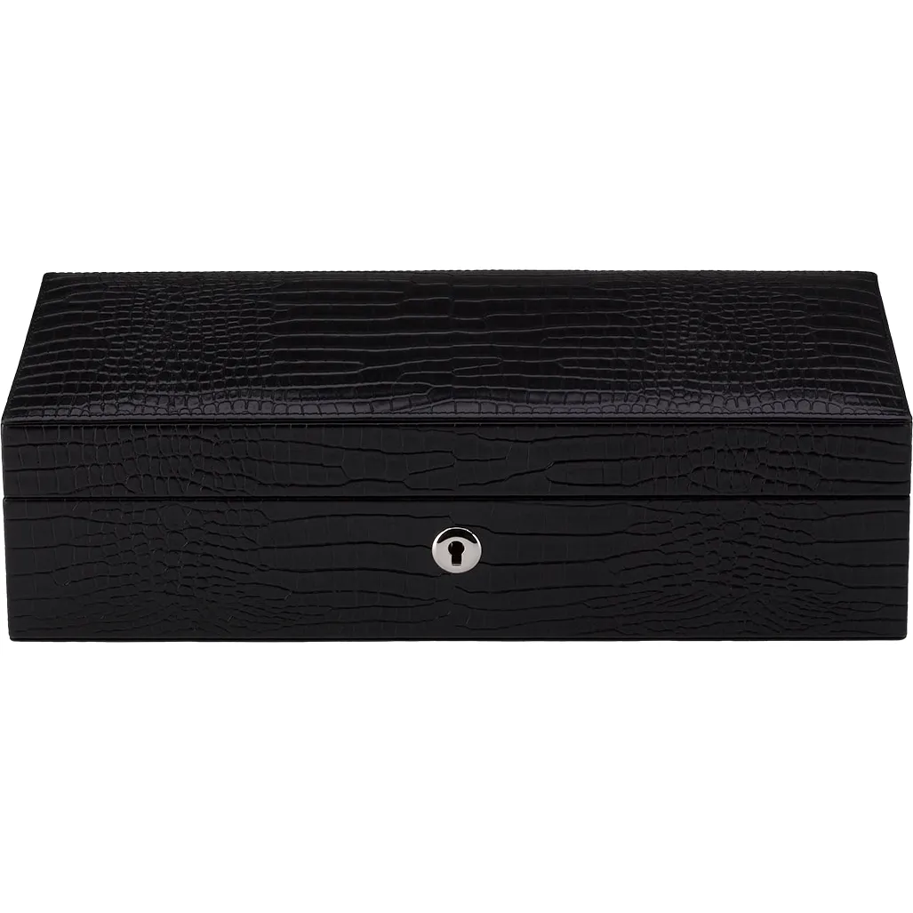 Rapport - Brompton 5 Watch Box in Black Croco | L262