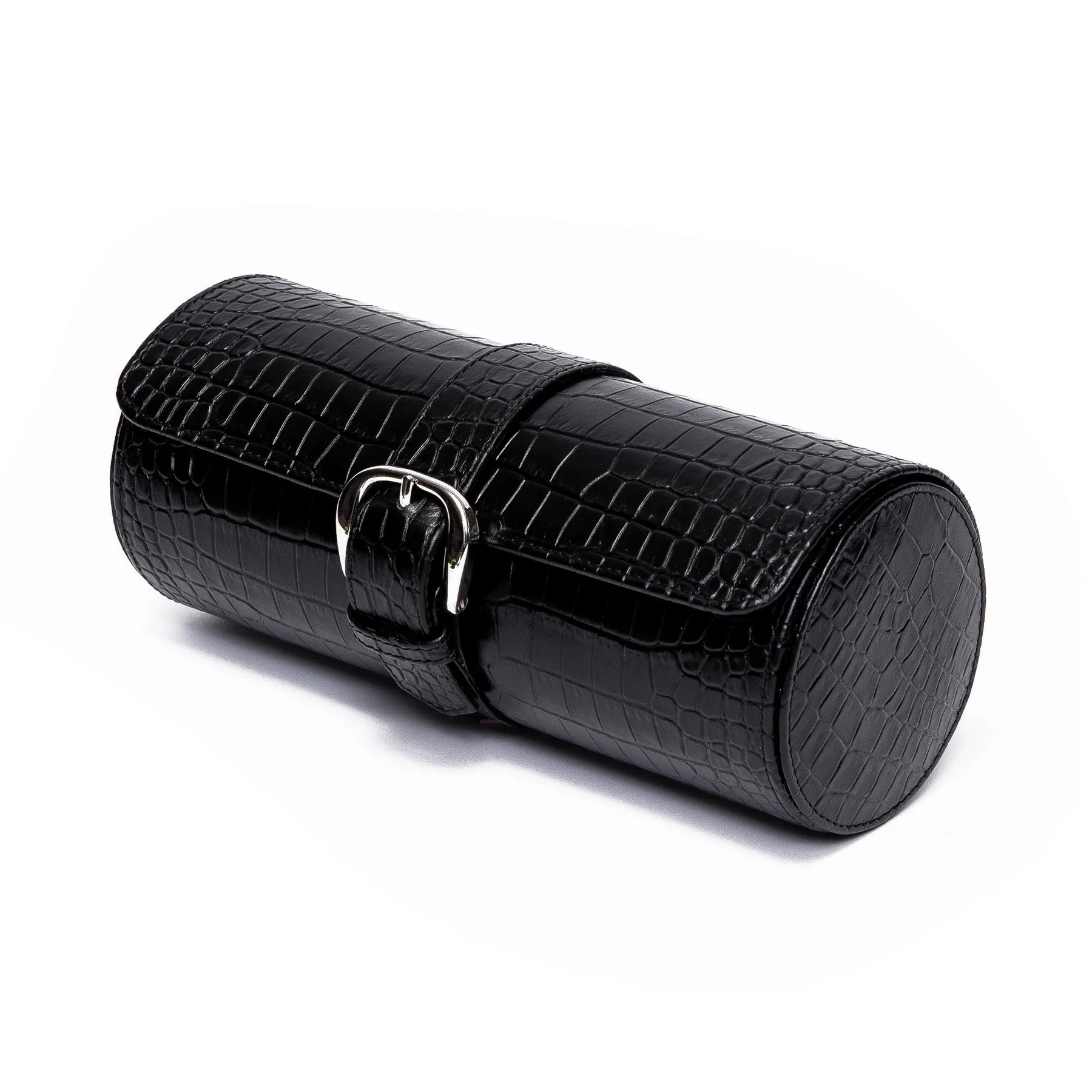 Rapport - Brompton Triple Watch Roll in Black Croco | D164