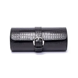 Rapport - Brompton Triple Watch Roll in Black Croco | D164