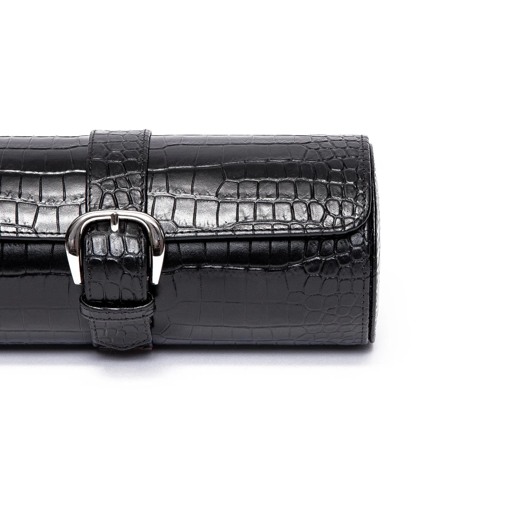 Rapport - Brompton Triple Watch Roll in Black Croco | D164