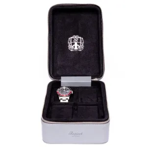 Rapport - Hyde Park Quad Watch Case in Grey Leather | D274
